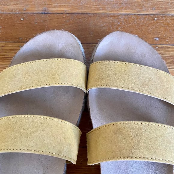 Universal Thread Agnes Microsuede Platform Espadrilles Sandals in Yellow Size 7 - Picture 4 of 5
